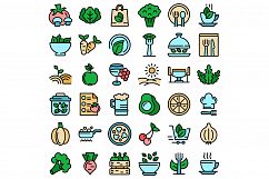 Organic restaurant icons set vector flat Product Image 1