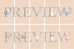 40 Instagram Story Highlights Icons in Beige, Hand Drawn Product Image 3