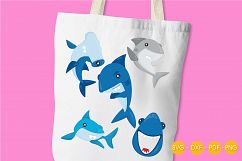 Sharks cutting files svg, dxf, pdf, eps included - cut files for cricut and silhouette - Cutting Files SG Product Image 3