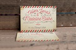 Vintage Airmail Wedding Invitation Product Image 1