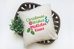 Christmas Wishes &amp; Mistletoe Kisses SVG - Christmas Cut File Product Image 6