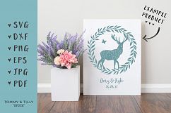 Stag Wreath - SVG DXF PNG EPS JPG PDF Cut File Product Image 3