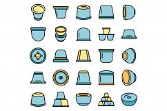 Capsule coffee icons set vector flat Product Image 1