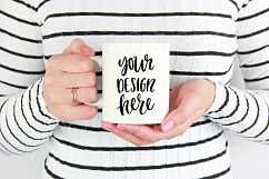Woman holding white coffee mug mockup image Product Image 1