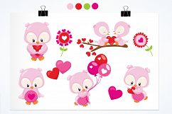Valentine Owls graphics and illustrations Product Image 2