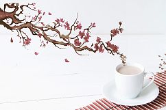 Sakura japan cherry branch with blooming flowers Product Image 4