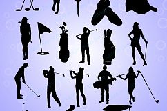 golf / golf SVG / golf silhouette / golf clipart / printable golf players / golf game set / EPS / PNG file /High Quality Vector / Dxf Product Image 2