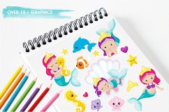 Baby mermaids graphics and illustrations Product Image 3