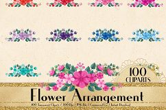 100 Flower Arrangement Clip Arts Flower Border Bridal Shower Product Image 1
