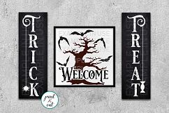 Trick or treat Welcome Halloween Halloween farmhouse sign Product Image 1