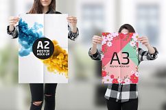 10 Poster Mock-Up Female Model Product Image 2