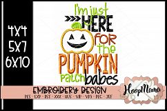 I'm Just Here For The Pumpkin Patch Babes - Halloween Embroi Product Image 1