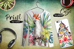 Tropical PNG watercolor flower set Product Image 2