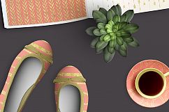 Gold and Coral Seamless Pattern Pack - digital papers Product Image 4