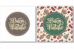 Christmas template. Buon Natale. Bundle. 22 greeting card. Winter holiday in Italy. Italian. Vintage style. Product Image 7
