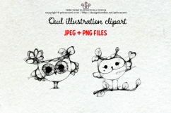 OWL illustration clipart set Product Image 1