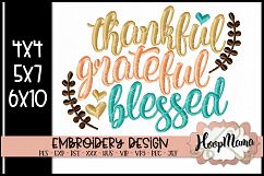 Thankful Grateful Blessed - Thanksgiving Embroidery Product Image 1