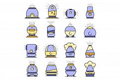 Humidifier icons set line color vector Product Image 1