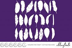 Feathers SVG Cut File - Clipart, DXF, PNG Product Image 1