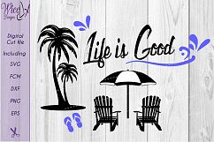 Beach scene, Life is good, beach quote svg Product Image 2