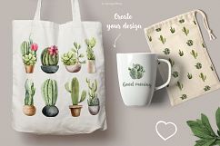 Watercolor Cacti clipart Plants watercolor succulents Product Image 3
