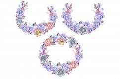 Watercolor Succulents and cactus Wreath &amp; Bouquets Product Image 3