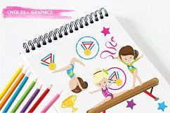 Gymnastic Girls graphics and illustrations Product Image 3