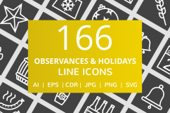 166 Observances &amp; Holiday Line Inverted Icons Product Image 1