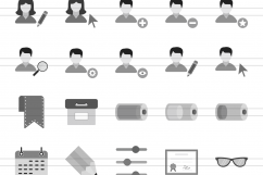 100 App &amp; Web Interface Flat GreyscalIcons Product Image 2