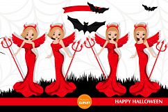 Halloween girl, Halloween illustration, Halloween devil girl Product Image 3