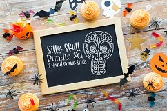 Silly Skull Bundle - 12 Hand Drawn Skulls - SVG DXF PNG Product Image 1