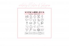 75 Social Media Icons, Hand Drawn Blog Buttons, Website Icon Product Image 1