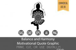 Balance and Harmony Motivational Quote Cut File and Clip Art Product Image 1