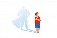Boy Child Dreaming To Stay Brave Super Hero Vector Product Image 1