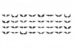 Wings icons set, simple style Product Image 1