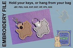 ITH Tiny Dog Key Fob - Embroidery Design Product Image 1