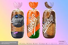 Three Transparent Bread Package with Clip Mockup Product Image 4