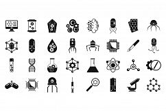 Nanotechnology lab icons set, simple style Product Image 1
