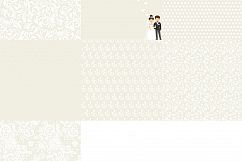White wedding digital paper wedding pattern wedding invitation damask digital paper wedding clipart white lace wedding planner sticker Product Image 3