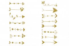 Gold glitter arrows clipart, Golden wedding clip art Product Image 3