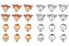 Kids emotions bundle, children with various emotion Product Image 4