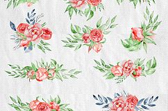 Watercolor peonies romantic floral clipart Product Image 3