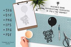 Flower Elephant with Balloon - SVG DXF PNG EPS JPG PDF Cut Product Image 4