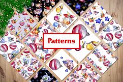 Christmas balls toy PNG watercolor set Product Image 8
