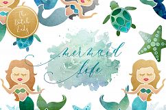 Mermaid &amp; Sealife Clipart Set Product Image 1