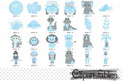 Blue safari clipart, Baby boy shower party for Baby Boys Product Image 2