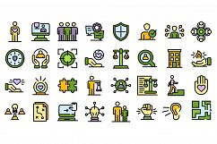 Responsibility icons set vector flat Product Image 1
