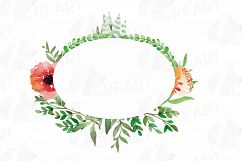 Watercolor floral wild leaves frames, printable borders Product Image 16