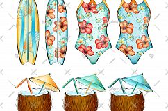 Surfer Girl Cliparts Product Image 5