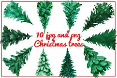 Watercolor Christmas trees 3 Product Image 2